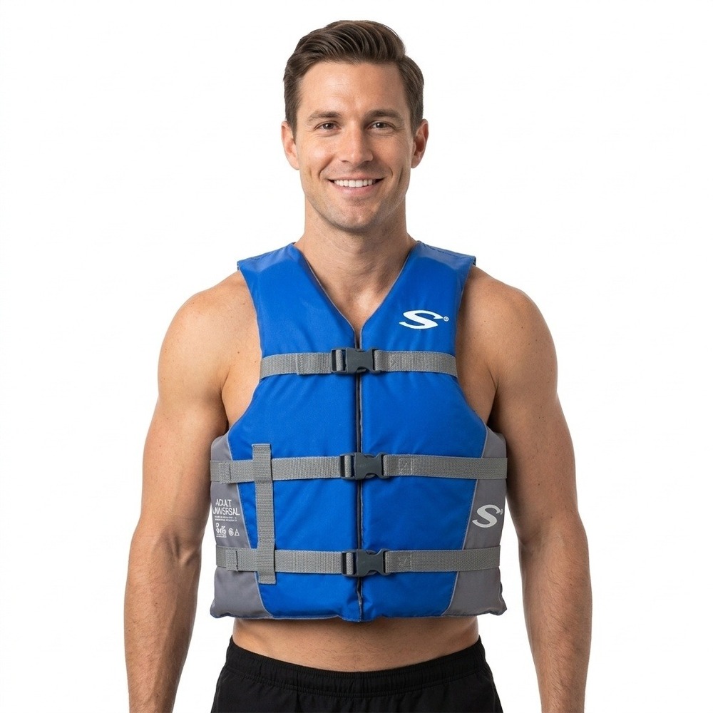 Stearns Life Vest Adult Universal Blue NWT Classic Series Boating PFD 2001